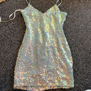 sparkly blue Windsor dress